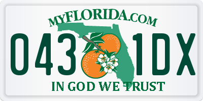 FL license plate 0431DX