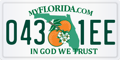 FL license plate 0431EE