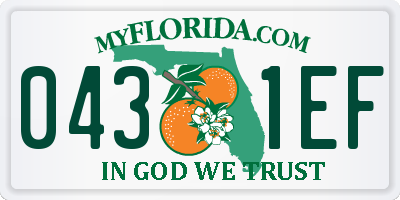 FL license plate 0431EF