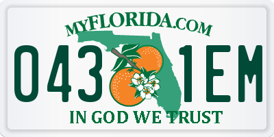 FL license plate 0431EM