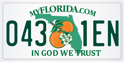 FL license plate 0431EN