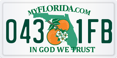 FL license plate 0431FB