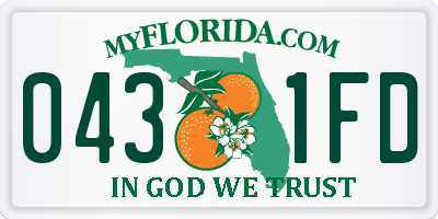 FL license plate 0431FD