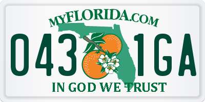FL license plate 0431GA