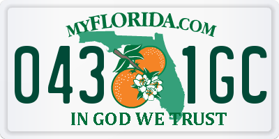 FL license plate 0431GC