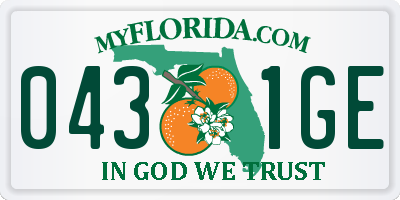 FL license plate 0431GE