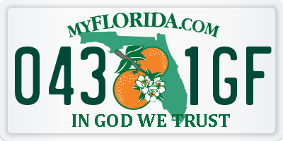 FL license plate 0431GF