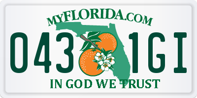 FL license plate 0431GI