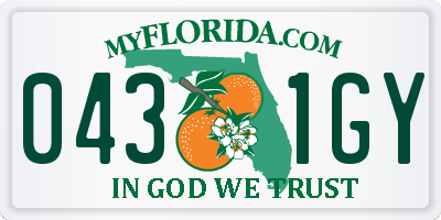 FL license plate 0431GY