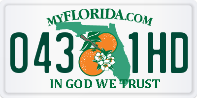 FL license plate 0431HD