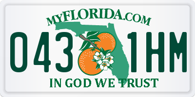 FL license plate 0431HM
