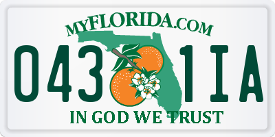 FL license plate 0431IA