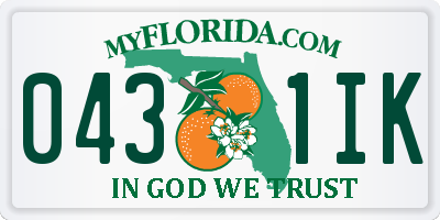 FL license plate 0431IK