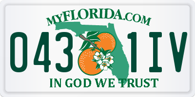 FL license plate 0431IV