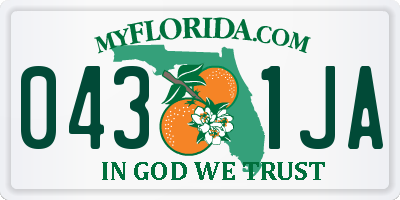 FL license plate 0431JA