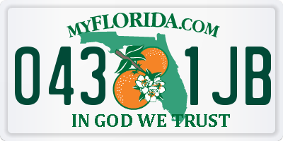 FL license plate 0431JB