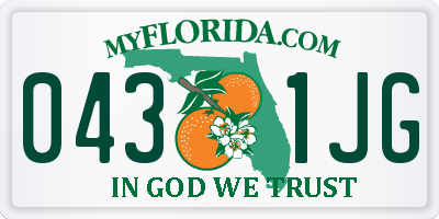 FL license plate 0431JG
