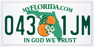 FL license plate 0431JM