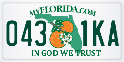 FL license plate 0431KA