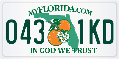 FL license plate 0431KD