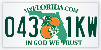 FL license plate 0431KW