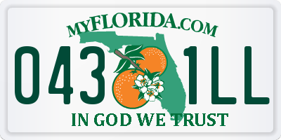 FL license plate 0431LL
