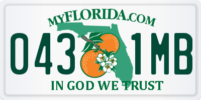 FL license plate 0431MB