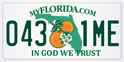 FL license plate 0431ME