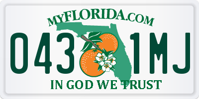 FL license plate 0431MJ