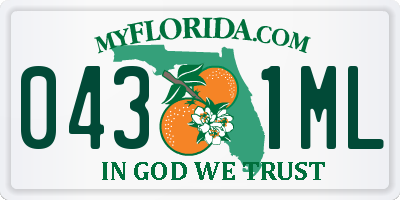 FL license plate 0431ML