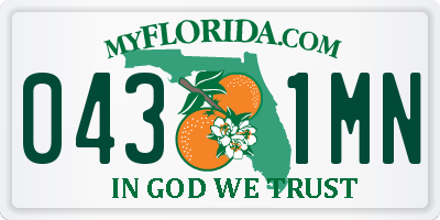 FL license plate 0431MN