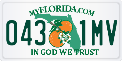 FL license plate 0431MV