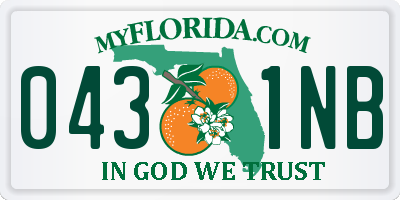 FL license plate 0431NB
