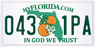 FL license plate 0431PA