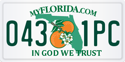 FL license plate 0431PC