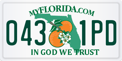 FL license plate 0431PD