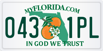 FL license plate 0431PL