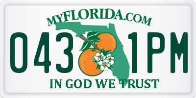 FL license plate 0431PM