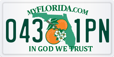 FL license plate 0431PN