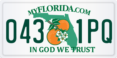 FL license plate 0431PQ
