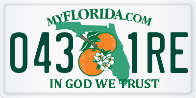 FL license plate 0431RE