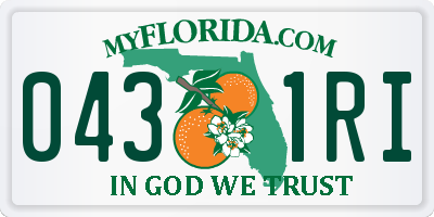FL license plate 0431RI