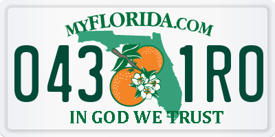 FL license plate 0431RO