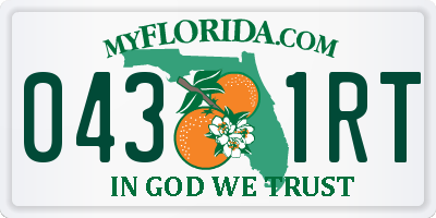 FL license plate 0431RT