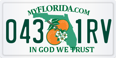 FL license plate 0431RV