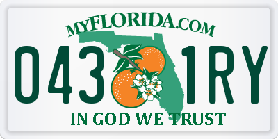 FL license plate 0431RY