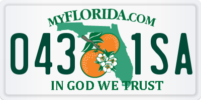 FL license plate 0431SA