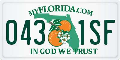 FL license plate 0431SF