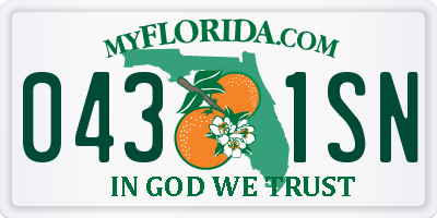 FL license plate 0431SN