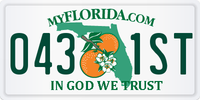 FL license plate 0431ST